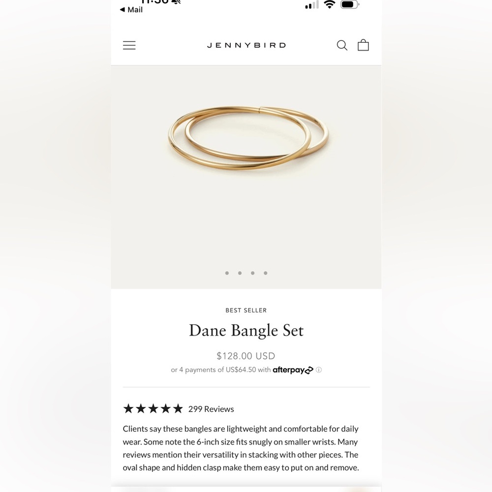 Jenny Bird Gold Dane Bangle Set of Three